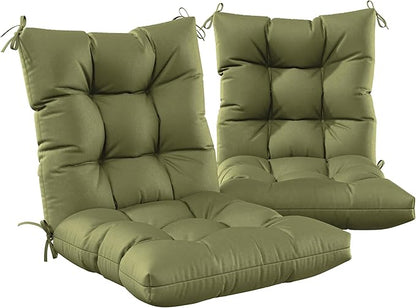 Patio Seat&Back Chair Cushions for Outdoor Furniture，Comfortable Cushions for Rocking/Dining/Lawn Chair-Set of 2
