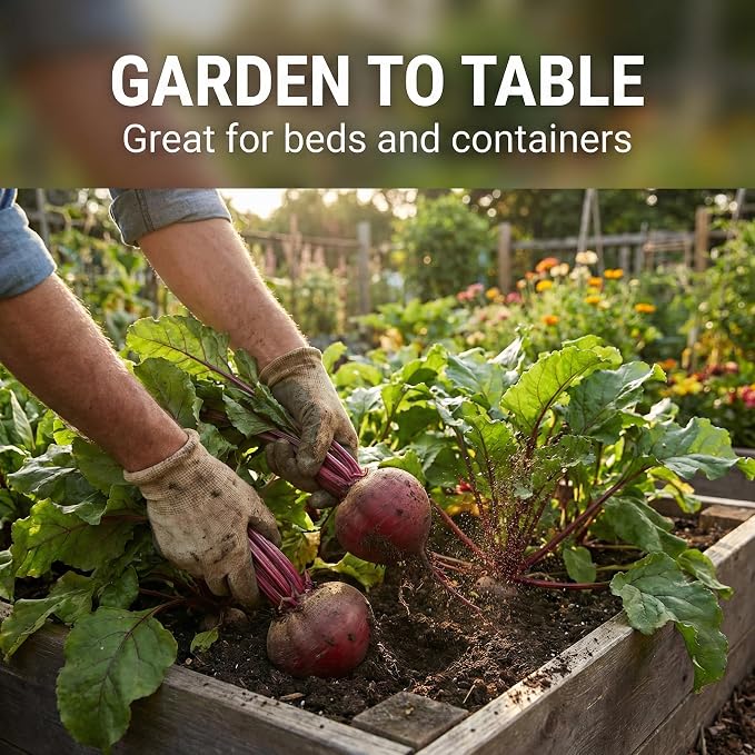 250 Detroit Dark Red Beet Seeds for Planting - Heirloom | Non-GMO | USA Grown - Deep Uniform Red Flesh - Classic Beet for Roasting, Canning, and Pickling by RDR Seeds