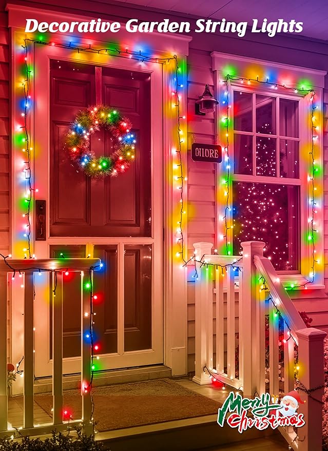 Brightown 2 Pack Solar Christmas String Lights Outdoor, Total 144Ft 400 LED Twinkle Fairy Lights Waterproof with 8 Modes Auto On/Off for Patio Tree Garden Party Home Wedding Decorations (Multicolor)