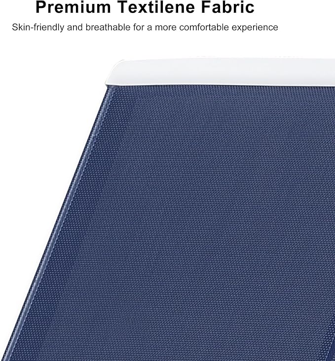 PURPLE LEAF Patio Chaise Lounge Chair Outside Aluminum Plastic Stackable Tanning Chairs for Pool Sunbathing Beach Deck Outdoor Lounger, Dark Blue