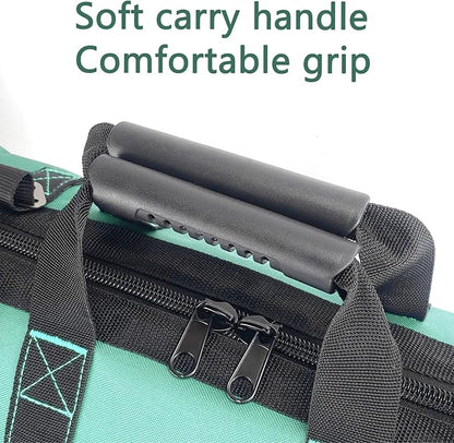 Women Heavy Duty Tool Bag with Molded base,Garden Storage Organizer for Tools,16 x 7.5 x 10.5 inches,600D Polyester Fabric(Teal)