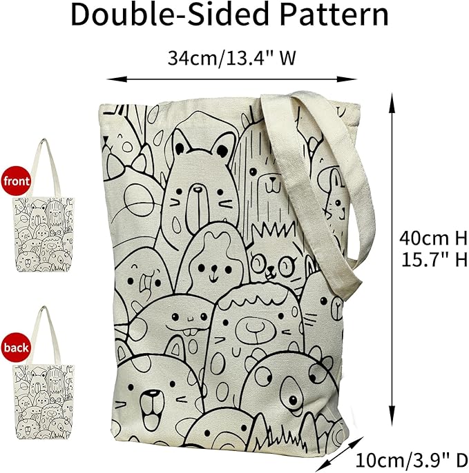 itgowisa Canvas Tote Bag for Women, Tote Bag with Zipper Inner Pocket, Zippered Canvas Bag for Shopping Work Grocery Everyday