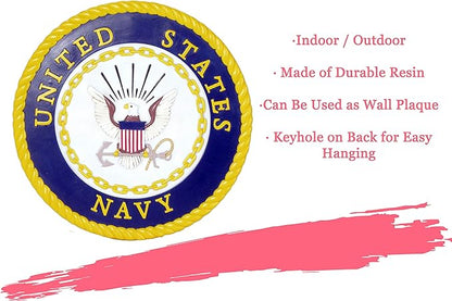 Spoontiques - Garden Décor - U.S. Navy Stepping Stone - Decorative Stone for Garden