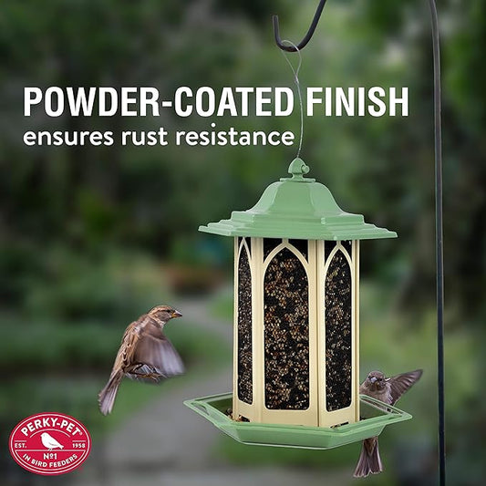 Perky-Pet GAZ01 Pistachio Gazebo Bird Feeder - Metal Bird Feeders for Outside - Outdoor Garden Décor