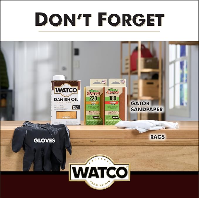 Watco A65741 Danish Oil Wood Finish, Quart, Natural