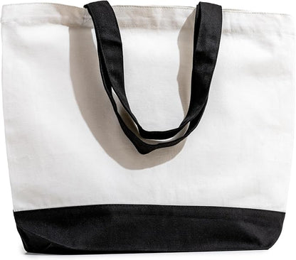 Carrywell (Not Made In China) Canvas Tote Bags 12-Pack, 15"x 18.5" Reusable Cotton Shopping Bag, Durable 13oz Organic Cloth With Handles