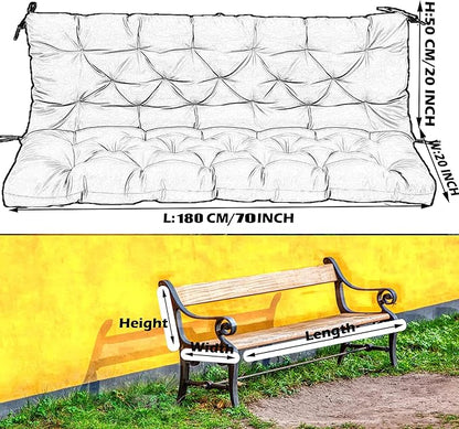 Replacement Cushions for Swing, Swing Cushions 3 Seater Replacement, Waterproof Thicken Washable Pad Cushion for Outdoor Indoor Furniture Swing Patio (Hummingbird, 40x71 inch)