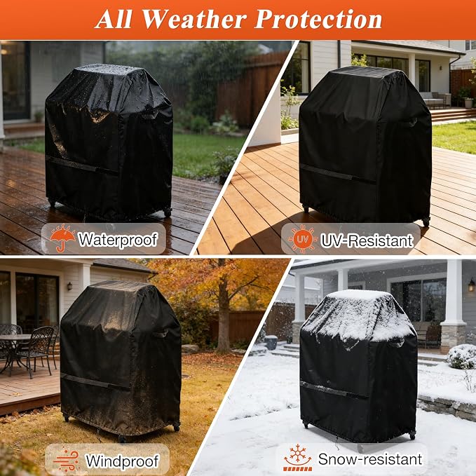 Outdoor Pizza Oven Table Cover for Ooni Oven and Large Table, Outdoor Bar Table Cover Waterproof Heavy Duty for Patio Grill Table - 32''L x 32''W x 52''H