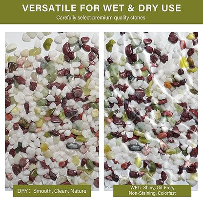 NUPICK 3 lbs Pebbles for Indoor Plants, 3/8 Inch Pea Gravel for Fish Tank, Polished Decorative Rocks for Succulent, Natural River Stones for Vases, Cactus, Landscaping, Bird Bath, Colorful Mixed