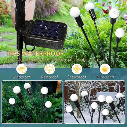 Solar Garden Lights Outdoor, 4 Pack 40 LED Solar Firefly Lights Waterproof, Sway by Wind, Swaying Light for Yard Patio Backyard Garden Planter Flower Bed Pathway Outdoor Decoration (Warm White)