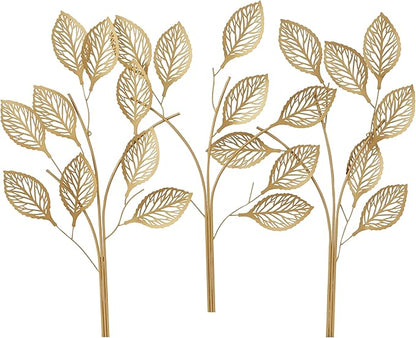 Deco 79 Metal Leaf Home Wall Decor Wall Sculpture, Wall Art 36" x 1" x 29", Gold