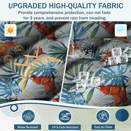 2/3 Seater Swing Replacement Cushion, Waterproof Porch Swing Cushions with Backrest, Thickened Bench Cushions for Outdoor Furniture, for Outdoor Patio Swing (Summer, 63 * 40in)