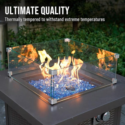Skyflame 10-Pound Fire Glass for Fireplace Fire Pit and Landscaping, Pacific Blue Reflective, 1/2-Inch