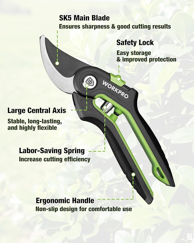 WORKPRO 3-Piece Garden Shears Set - 20” Hedge Shear, 24” Anvil Lopper & 8” Pruning Shear, Heavy-Duty Gardening Clippers with Sharp Blade, Comfort Grip Handle for for Branches, Shrubs, and Hedges
