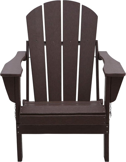 Westin Outdoors Laguna WO Home Outdoor Adirondack Folding Chair Lounger Seat Traditional Retro Home Furniture for Beach, Balcony, Backyard, Lawn, Patio, Pool, Deck, Garden (Dark Brown)