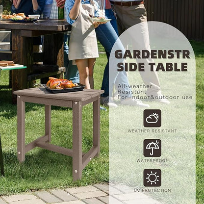 GARDENSTAR Adirondack Square Side Table,one-Tier Outdoor end Table, Patio Side Table for Pool,Porch,Backyard,Relaxing Companion