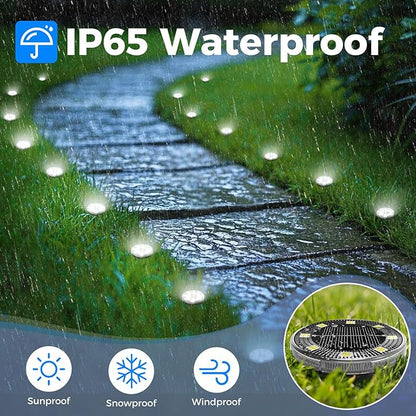 Peasur Mini Solar Ground Lights, 4 Pack Flat Solar Disc Lights Outdoor Waterproof, 2.3 Inch Small Solar Garden Lights Landscape Lighting for Outside Pathway Garden Yard Lawn Walkway,Cool White