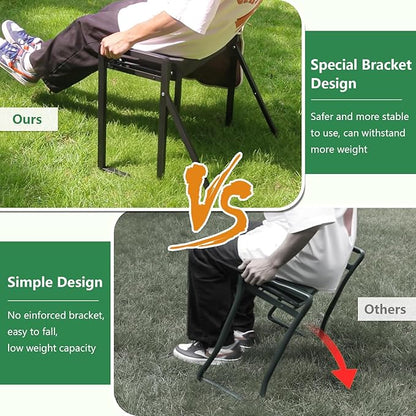seasky Foldable Garden Kneeler and Seat, Anti-Tipping Gardening Bench Widened Thick Soft Kneeling Pad，Heavy Duty Gardening Stool with Garden Tool Bag, Gardening Gift for Women(Without Gloves)