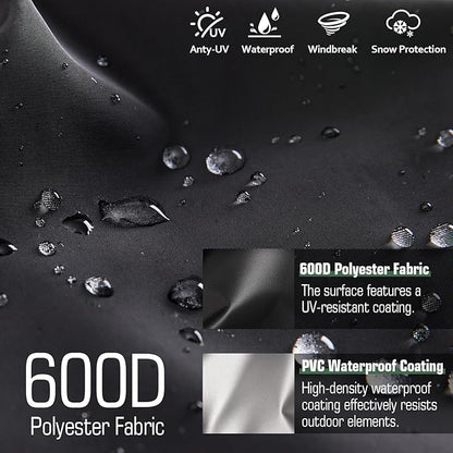 Patio Furniture Sofa Cover, Waterproof Heavy Duty Outdoor Bench Covers, 85" W x 37" D x 35" H, Four-Season Protective Outside Couch Covers Black & Green