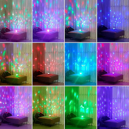 Portable Mini Disco Ball Light for Party, RGB DJ Strobe Light with Remote Control and USB Cable, Sound Activated Stage Lights for Home Dance, Birthday, Karaoke and Halloween Decoration Lamp (White)