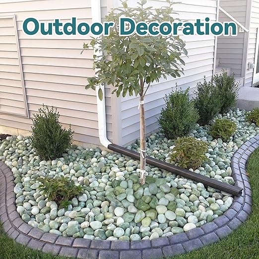 40lbs Jade Pebbles for Indoor Plants, 2-3 Inch Plant Rocks for Pots Indoor, Decorative Garden Rocks Outdoor Landscaping, Polished Natural Stone for Walkways, Yard, Vases, Crafts