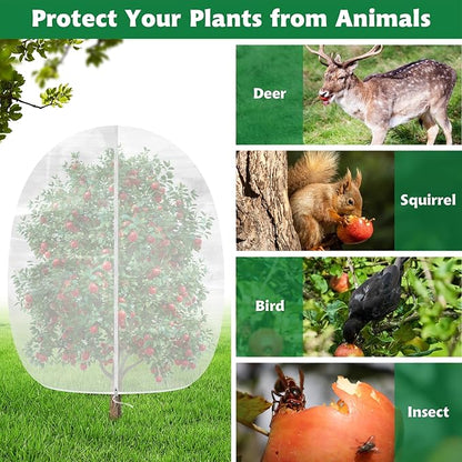 Evoio Bird Netting for Garden Plant Fruit Tree Protection 8 x 10 ft Large Blueberry Bushes Netting Covers Bags with Zipper, Shrubs Bush Tomato Strawberry Berry Barrier Mesh Cover Net Protector