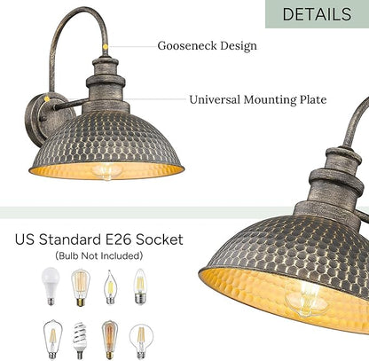 Outdoor Farmhouse Barn Lights, Anti-Rust Outdoor Wall Sconce, Exterior Wall Lights, Front Door Mounted Lighting Fixture,Vintage Outside Lighting for Porch,Garage,Patio (Vintage Bronze, 6 Pack)