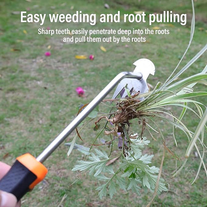 Weed Remover Tool,Portable Garden Weeder Tool,New Gardening Weeding Tools,for Garden Hand Tools for Vegetable Gardening Backyard Farm Planting & Uprooting Weeding Tool (Rubber Handle)