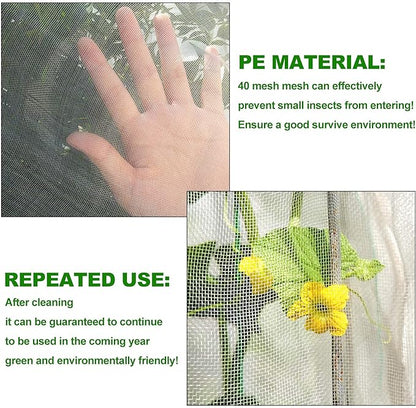4Pcs Bird Barrier Mesh, Plant Netting with Zipper and Drawstring, Garden Netting to Protect Fruit from Birds, Tree Netting for Cicadas