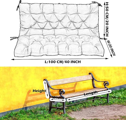 Replacement Cushions for Swing, Swing Cushions 3 Seater Replacement, Waterproof Thicken Washable Pad Cushion for Outdoor Indoor Furniture Swing Patio (Fresh Summer, 40x40 inch)