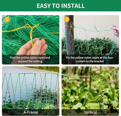 KINGLAKE GARDEN Trellis Netting for Climbing Plants 6 Ft x 12 Ft Green Garden Plant Netting Heavy-Duty Plastic Plant Trellis Netting for Tomato, Cucumber, Plants, Fruits, Flowers