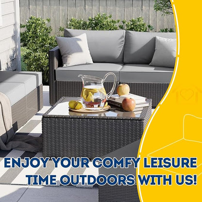 AAAAAcessories Outdoor Seat Cushions for Chairs, Fade-Resistant, Waterproof Patio Furniture Replacement Cushions, 23.5" x 25.5" x 5" + 23.5" x 13.5", Gray