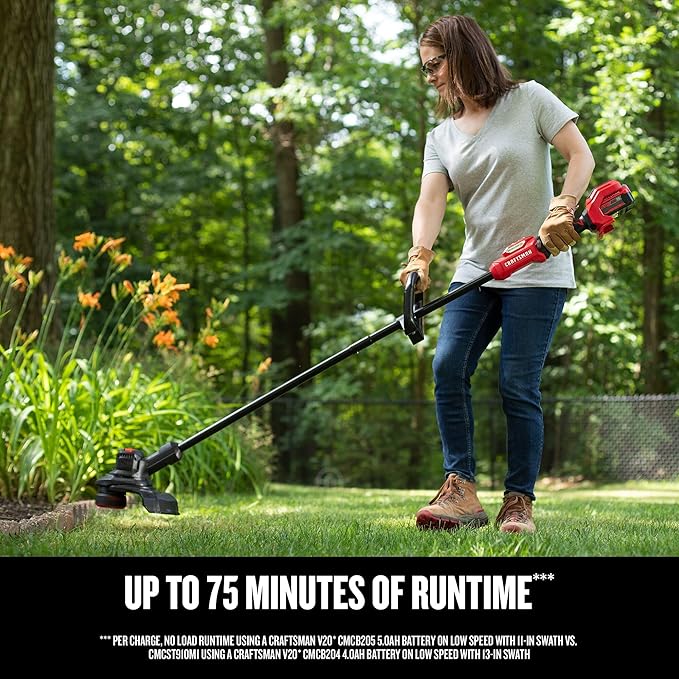 CRAFTSMAN V20 RP Cordless String Trimmer and Lawn Edger Kit, Weed Wacker, Extended Run Time, Brushless High-Output Motor, 13 Inch Deck, 5.0Ah Battery & Charger Included (CMCST930P1)