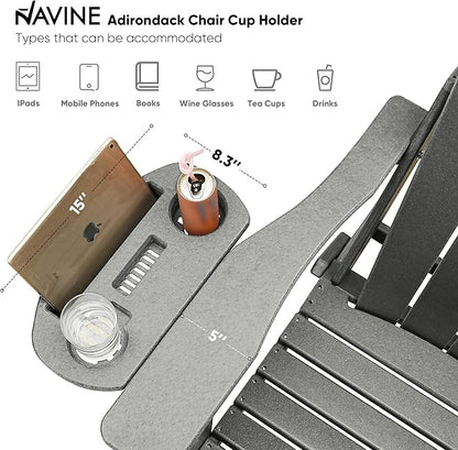 Adirondack Chair Set of 4, HDPE Folding Adirondack Chair with Multifunctional Cup Holder, Weather Resistant Fire Pit Chair for porches, patios, patios, poolsides, Decks.