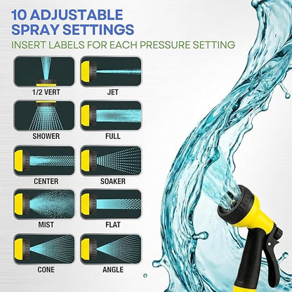 J&B XpandaHose 50ft Expandable Garden Hose – Ultra-Strong 3750D, 4-Layer Latex Core, Brass 3/4" Connectors, 10-Pattern Nozzle & Storage Bag – Lightweight, Kink-Reducing, Leak-Resistant