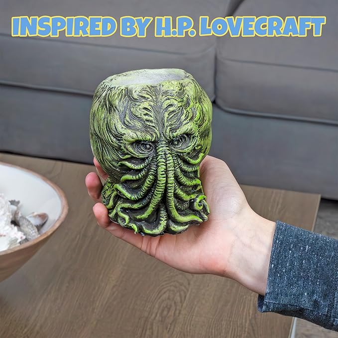 Toy Vault Cthulhu Planter Pot (5-Inch); Mini Monster Resin Planter Inspired by H.P. Lovecraft