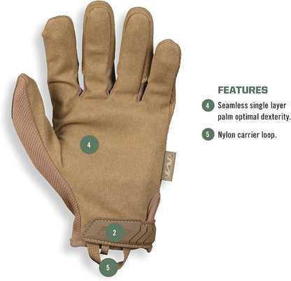 Mechanix Wear Original Tactical Glove - High Performance Anti-Slip Grip Safety Gloves - Impact Resistant & Touchscreen Capable - Small - Coyote Brown