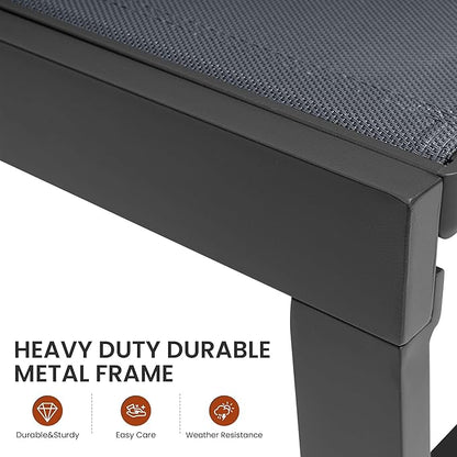 Crestlive Products Chaise Lounge Chair Outdoor Set of 2, Adjustable 5 Positions Pool Tanning Recliner, Outdoor Lounge Furniture Perfect for Patio, Beach, Yard, Pool