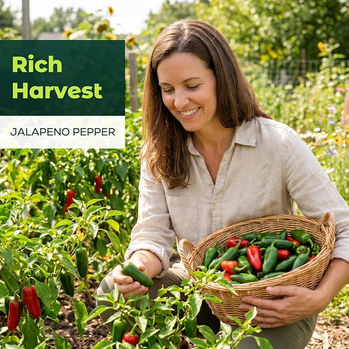 200 Heirloom Jalapeno Pepper Seeds for Planting – Hot Pepper, High Germination, Fast-Growing, Ideal for Home Garden, Container, or Greenhouse