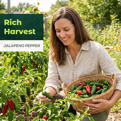 200 Heirloom Jalapeno Pepper Seeds for Planting – Hot Pepper, High Germination, Fast-Growing, Ideal for Home Garden, Container, or Greenhouse