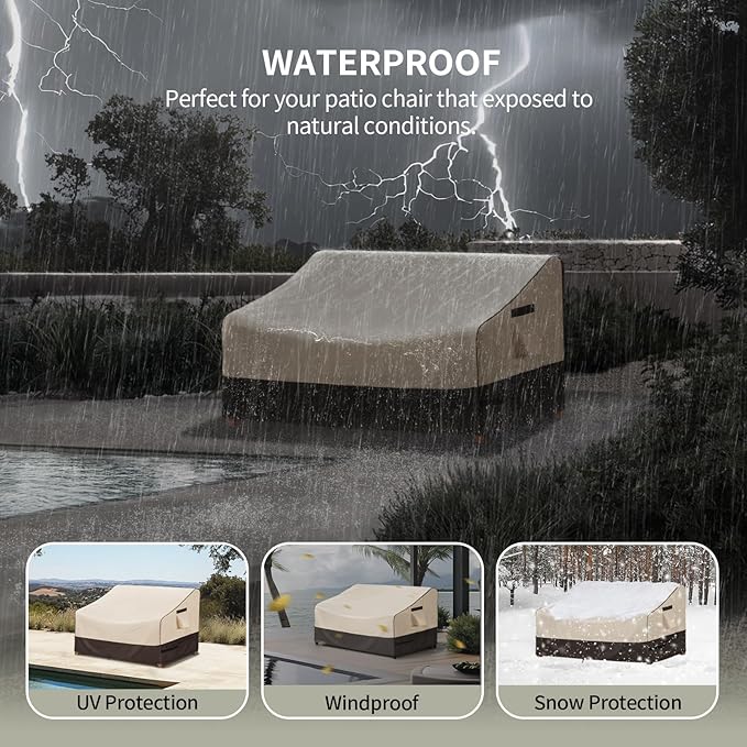 KylinLucky Outdoor Patio Sofa Cover fit 60 x 35 x 35 inch, 59 x 34, 58 x 33 Waterproof Weatherproof Heavy Duty 600D Garden Furniture Cover for Outside Sofa Couch