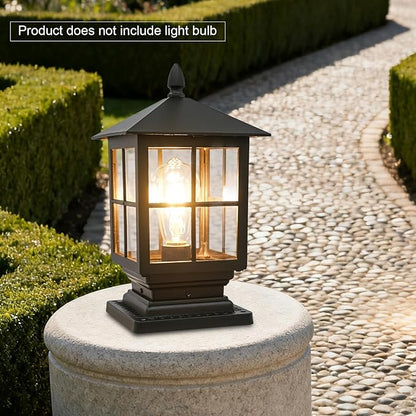 Outdoor Post Light, Modern Exterior Pillar Lantern, Dusk to Dawn Outdoor Lighting, Exterior Post Lantern Lamps for Garden Backyard Patio Lawn Driveway Porch