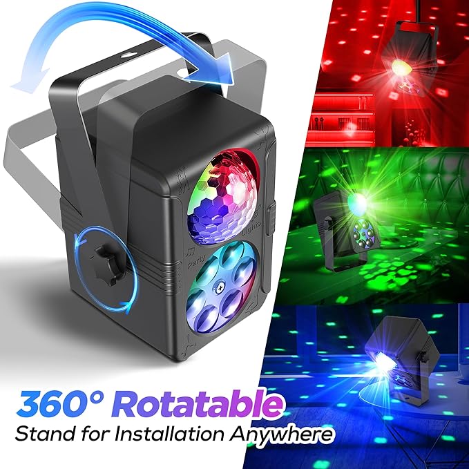 Party Lights, Dj Disco Light Sound Activated Strobe Stage Lights for Parties, RGB Rave Lightning for Birthday Christmas Gift Wedding Karaoke KTV Bar Club Pub Home Room Halloween Decorations