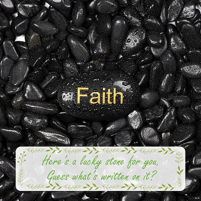 20lbs Black Natural River Rocks, High-Polished Pebbles for Plants Garden, 0.3-0.8 inch Decorative Stones, Ideal for Fish Tank, Vases, Home Decor and Garden Landscaping,Black