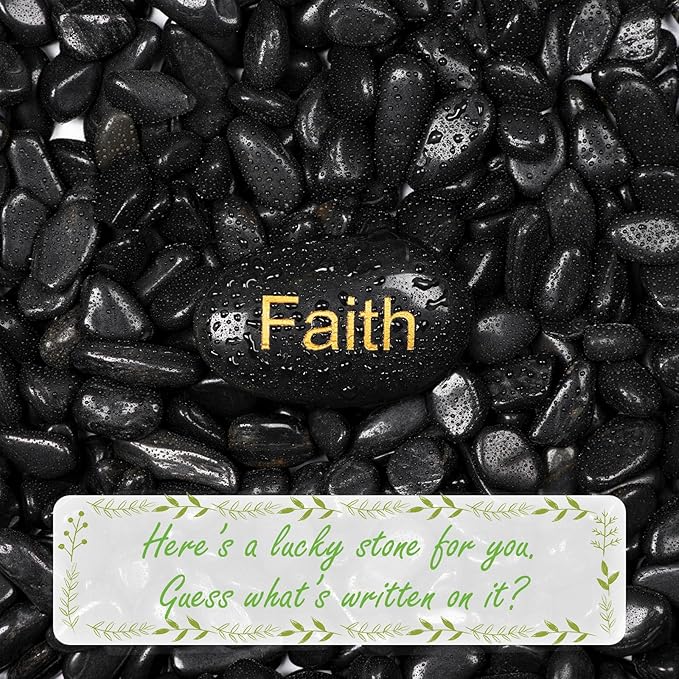5lbs Black Natural River Rocks, High-Polished Pebbles for Plants Garden, 0.3-0.8 inch Decorative Stones, Ideal for Fish Tank, Vases, Home Decor and Garden Landscaping,Black