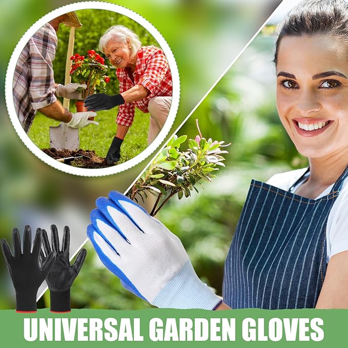 Sintuff 120 Pairs Gardening Gloves Bulk for Men Women Breathable Rubber Coated Gloves for Garden Yard