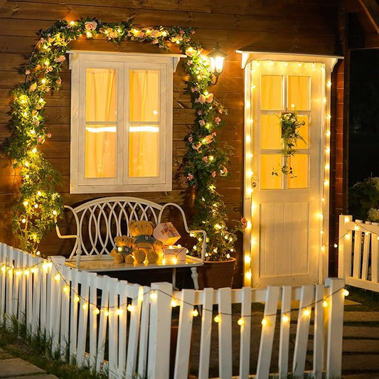 JMEXSUSS Solar String Lights Outdoor Waterproof, Solar Christmas Lights for Garden Patio Yard Tree Party Christmas Decorations, Crystal Globe