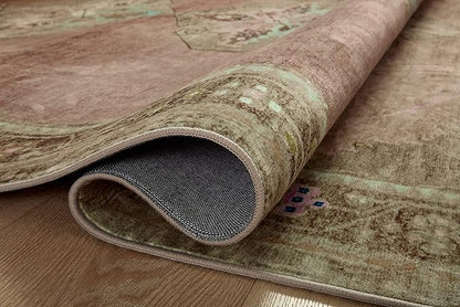 Loloi Magnolia Home by Joanna Gaines Sinclair Collection SIN-06 Clay/Tobacco 2'-3" x 3'-9", .25" Pile Height, Machine Washable, Accent Rug