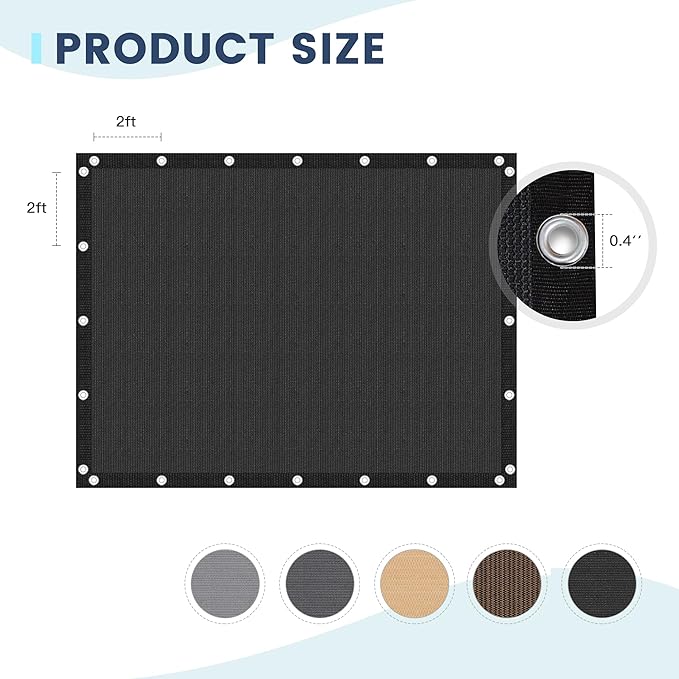 90% Sun Shade Cloth with Grommets, Customizing Outdoor Pergola Shade Cover Canopy, Heavy-Duty Mesh Tarp Patio Sun Screen for Lawn Garden Backyard, 11X19 FT, Black