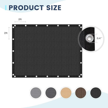 90% Sun Shade Cloth with Grommets, Customizing Outdoor Pergola Shade Cover Canopy, Heavy-Duty Mesh Tarp Patio Sun Screen for Lawn Garden Backyard, 7X8 FT, Black